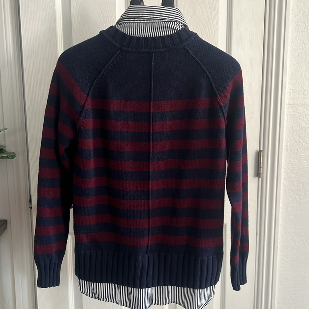 COPY - Ralph Lauren Burgundy and navy stripe sweater size L - Picture 3 of 13